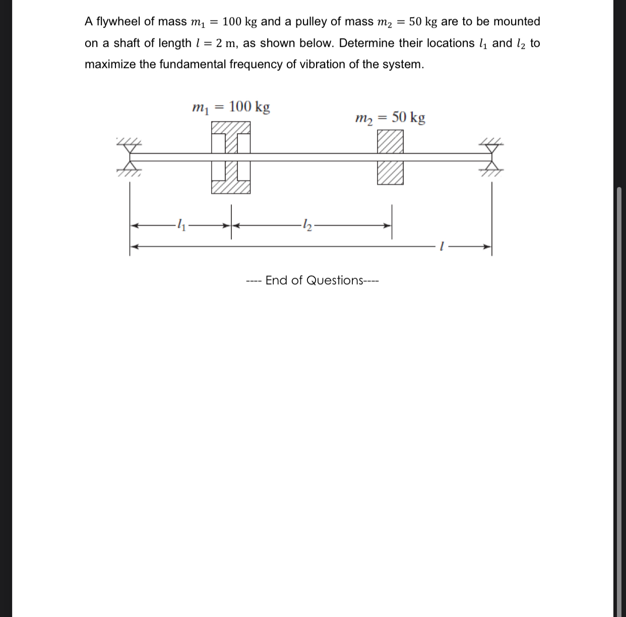 A flywheel of mass m 1 = 1 0 0 k g and a pulley