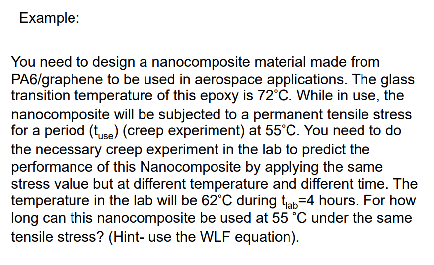 Example: You need to design a nanocomposite