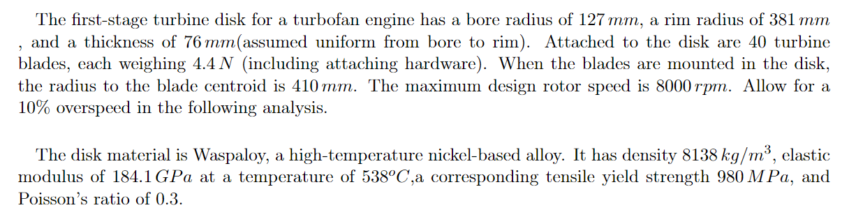 The first - stage turbine disk for a turbofan
