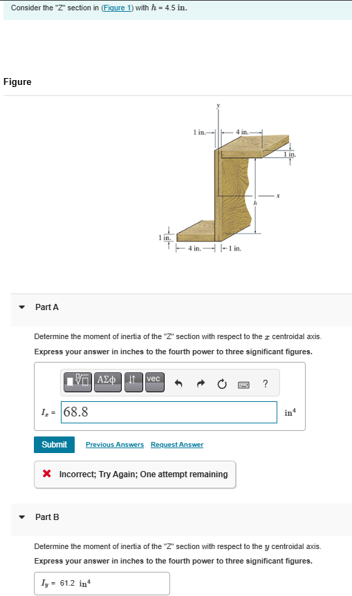 Figure Part A Determine the moment of inertia of