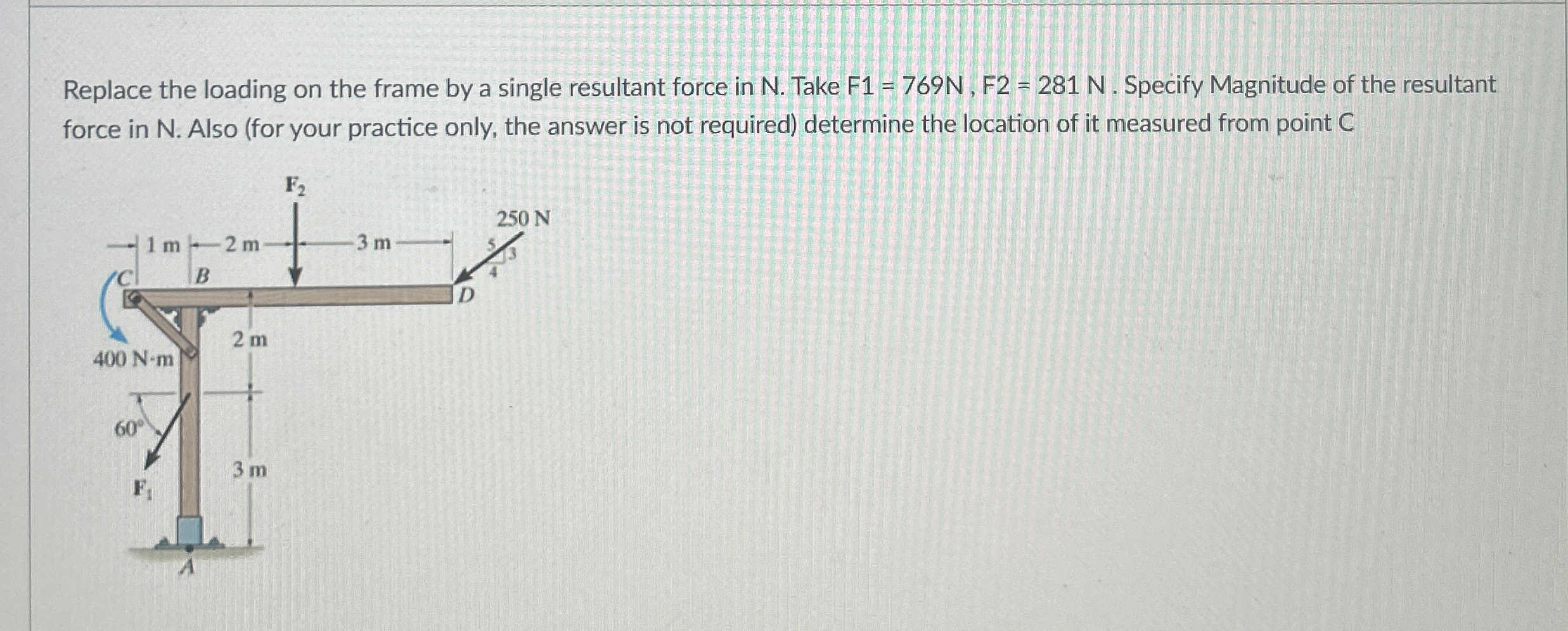 Replace the loading on the frame by a single