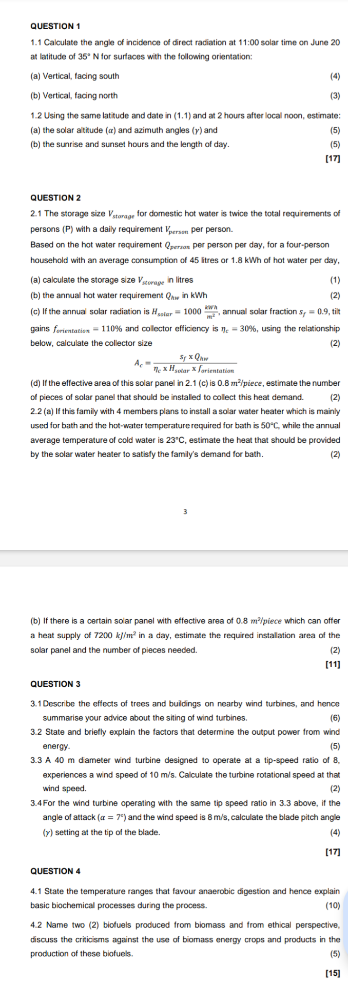 QUESTION 1 1 . 1 Calculate the angle of incidence