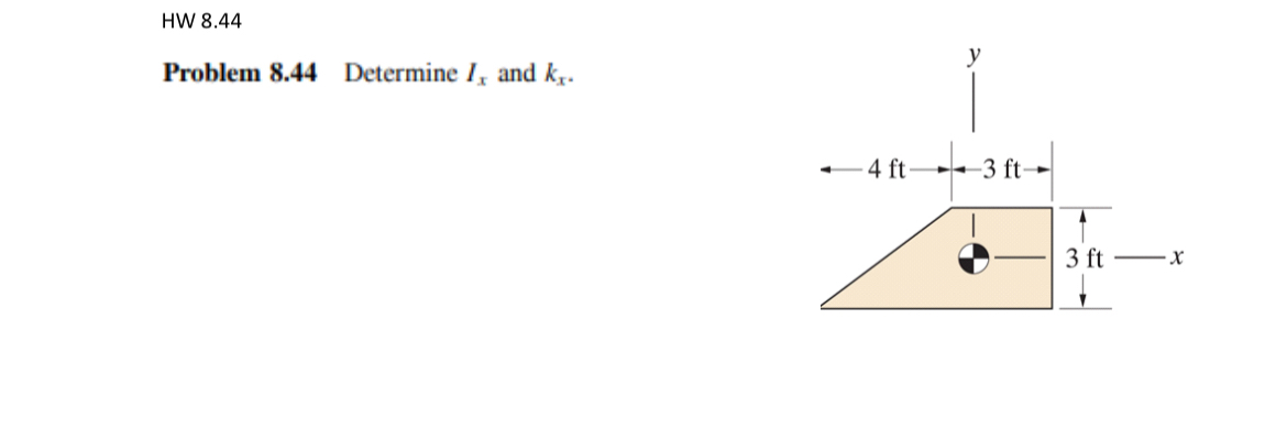 HW 8 . 4 4 Problem 8 . 4 4 Determine I x and k x .