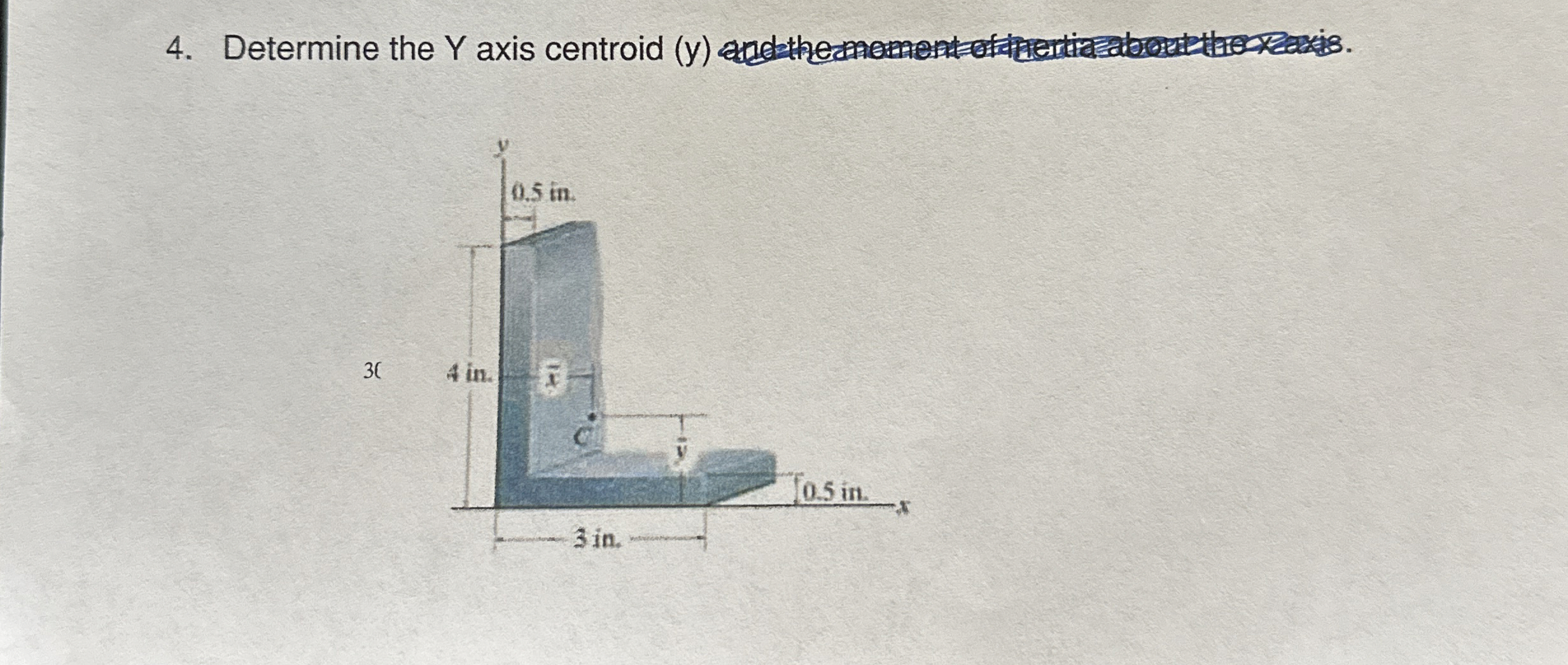 Determine the Y axis centroid ( y )