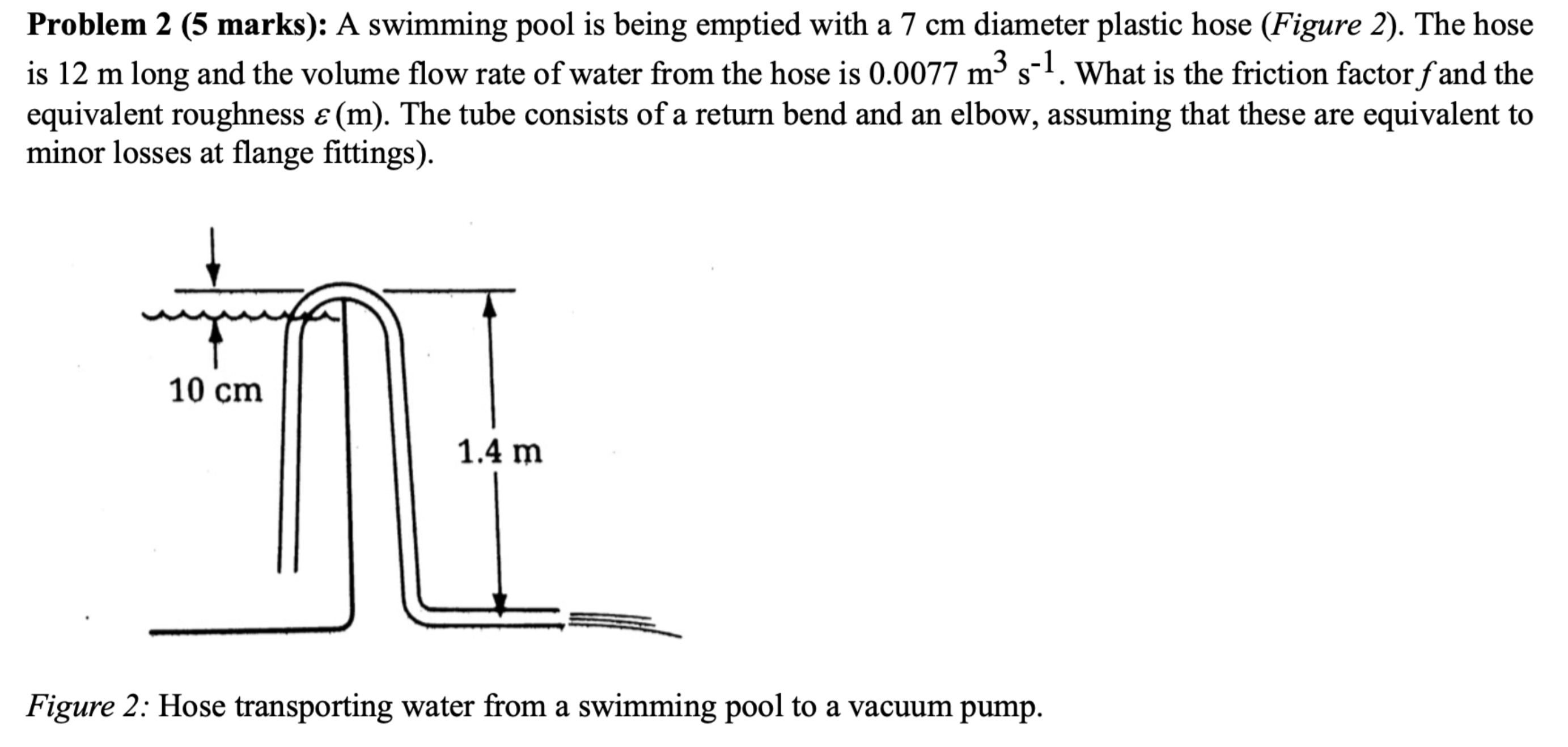 Problem 2 ( 5 marks ) : A swimming pool is being
