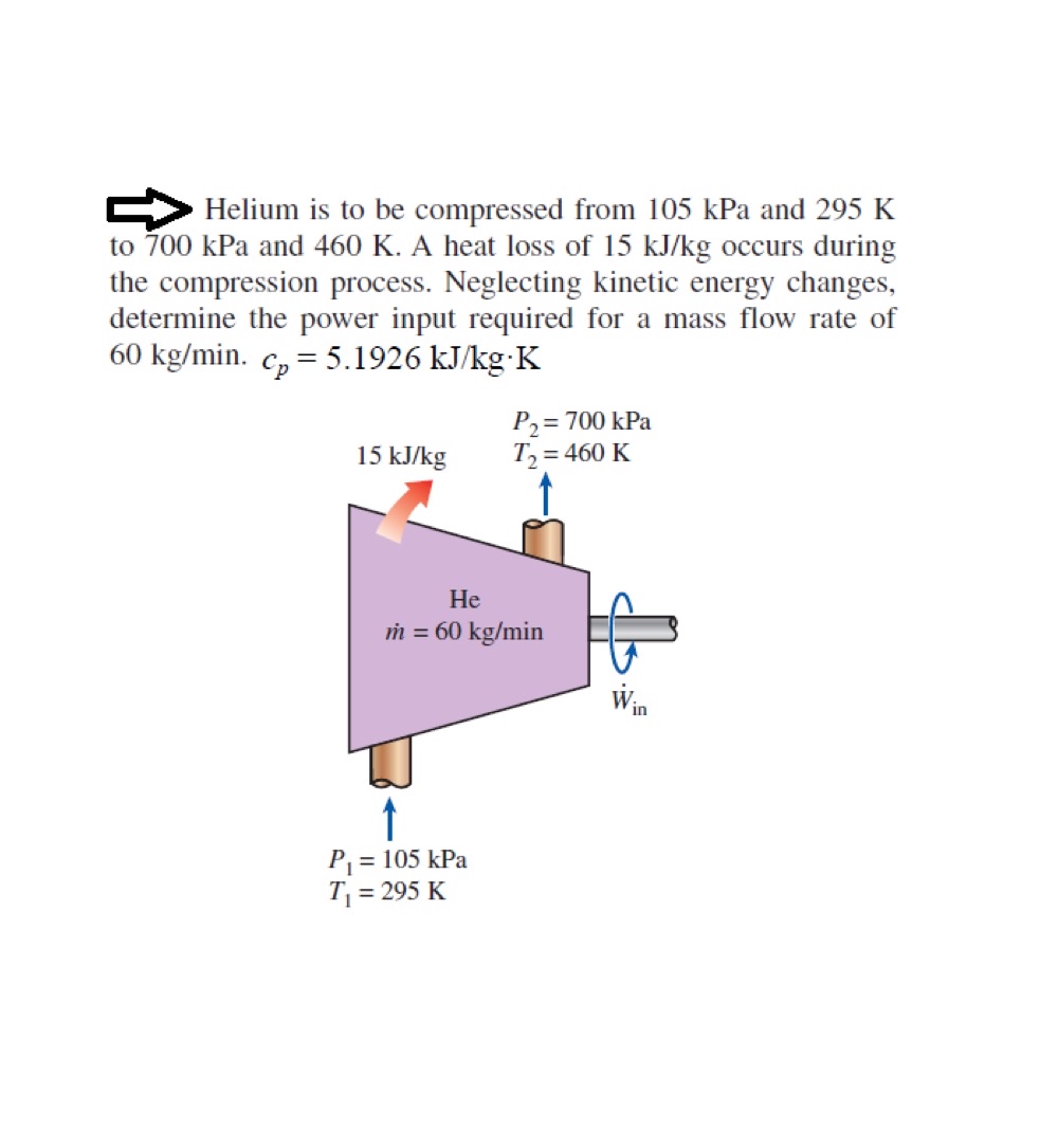 to 7 0 0 kPa and 4 6 0 K . A heat loss of 1 5 k J