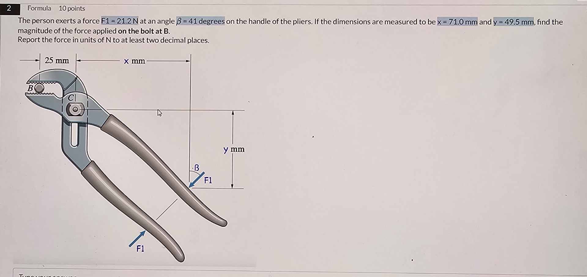 2 Formula 1 0 points The person exerts a force F