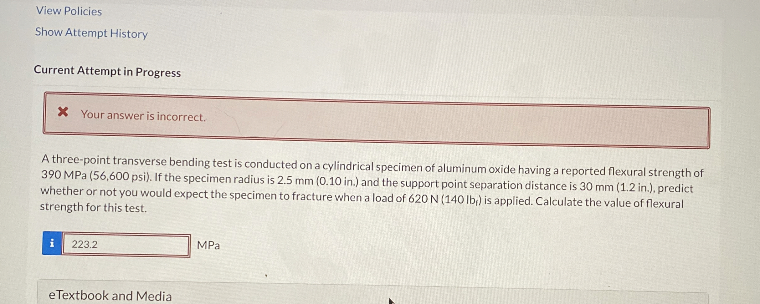 View Policies Show Attempt History Current