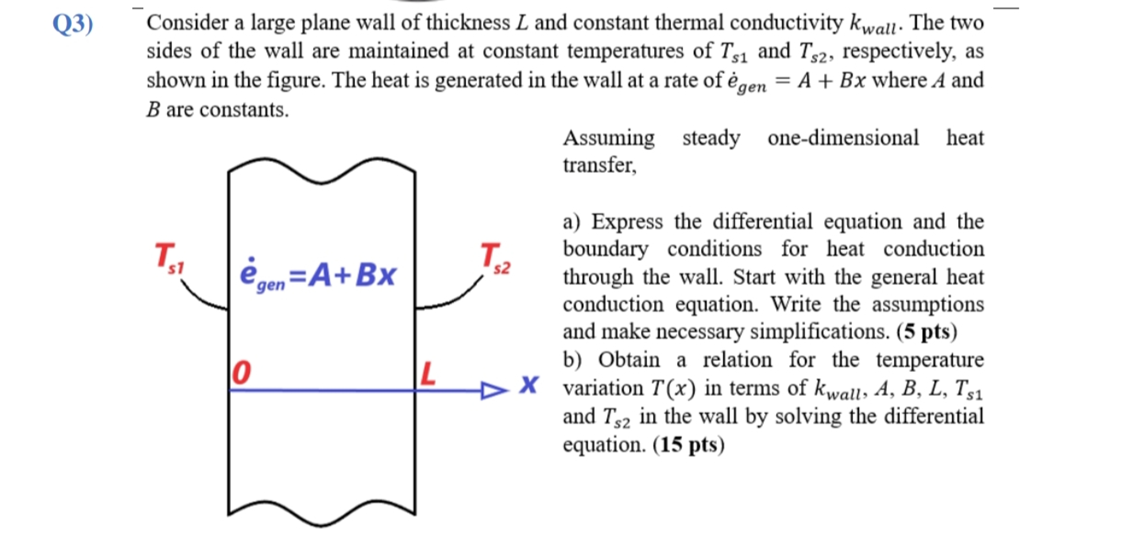 Q 3 ) ? - Consider a large plane wall of