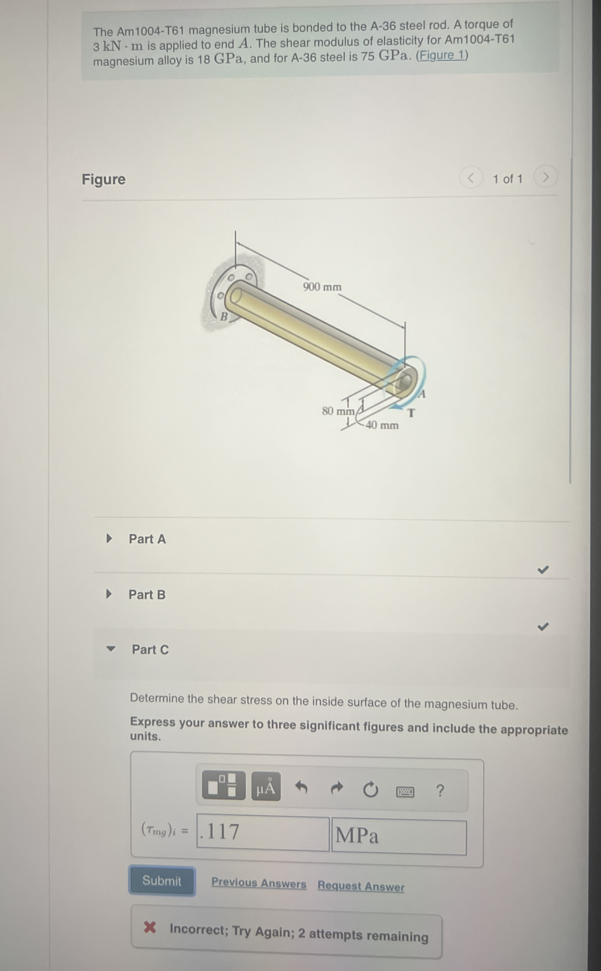 The Am 1 0 0 4 - T 6 1 magnesium tube is bonded