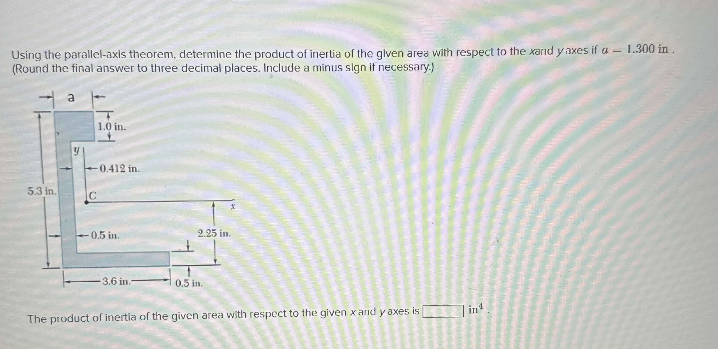 Using the parallel - axis theorem, determine the