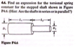4 6 . Find an expression for the torsional spring