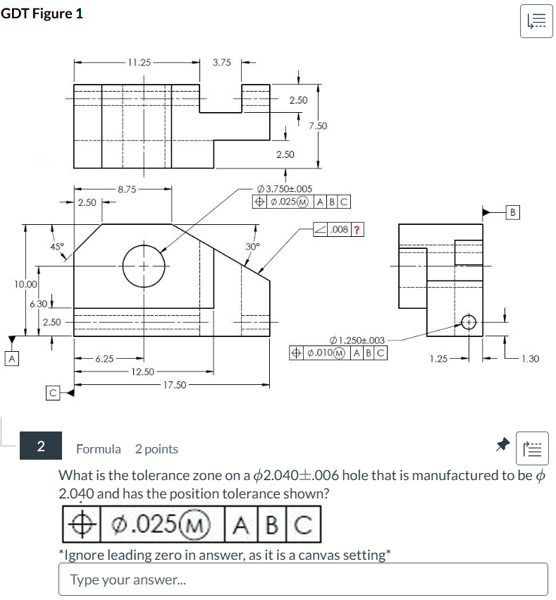 GDT Figure 1 What is the tolerance zone on a \