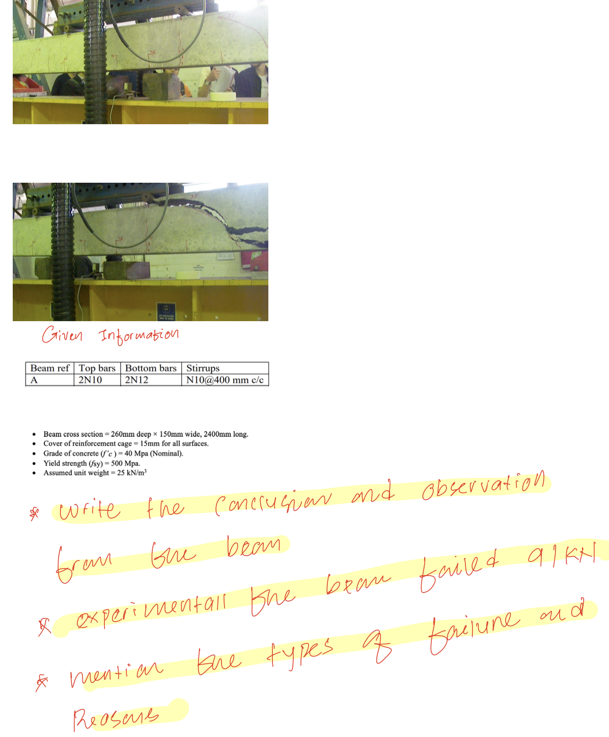 Write the concrusion and observation