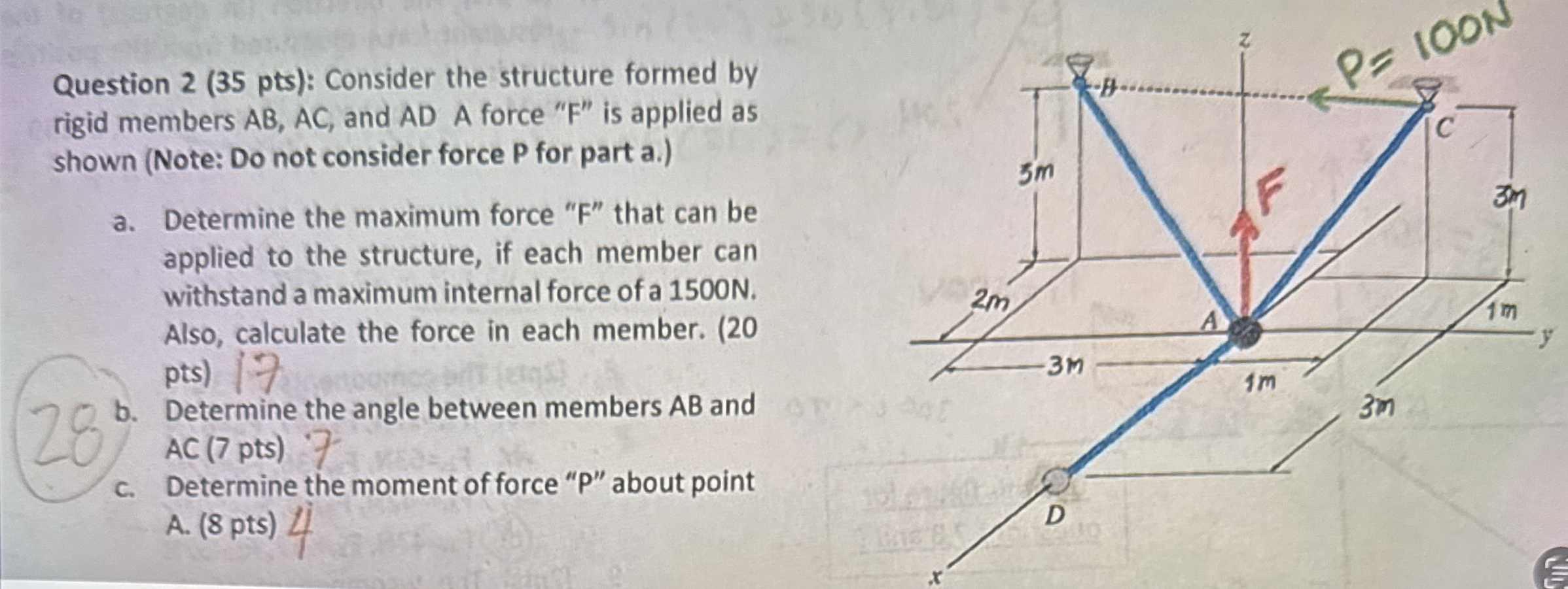 Question 2 ( 3 5 pts ) : Consider the structure