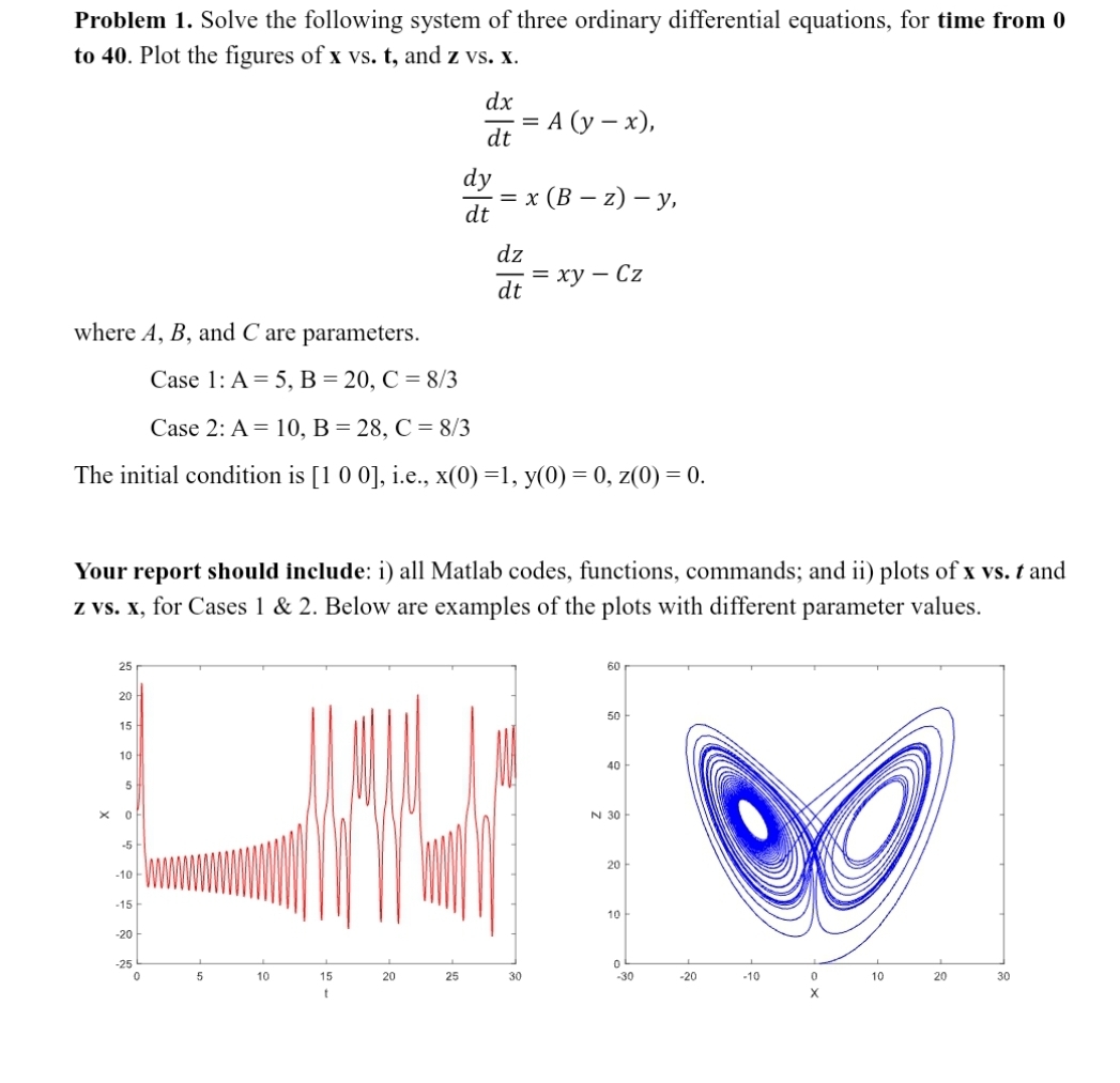 Problem 1 . Solve the following system of three