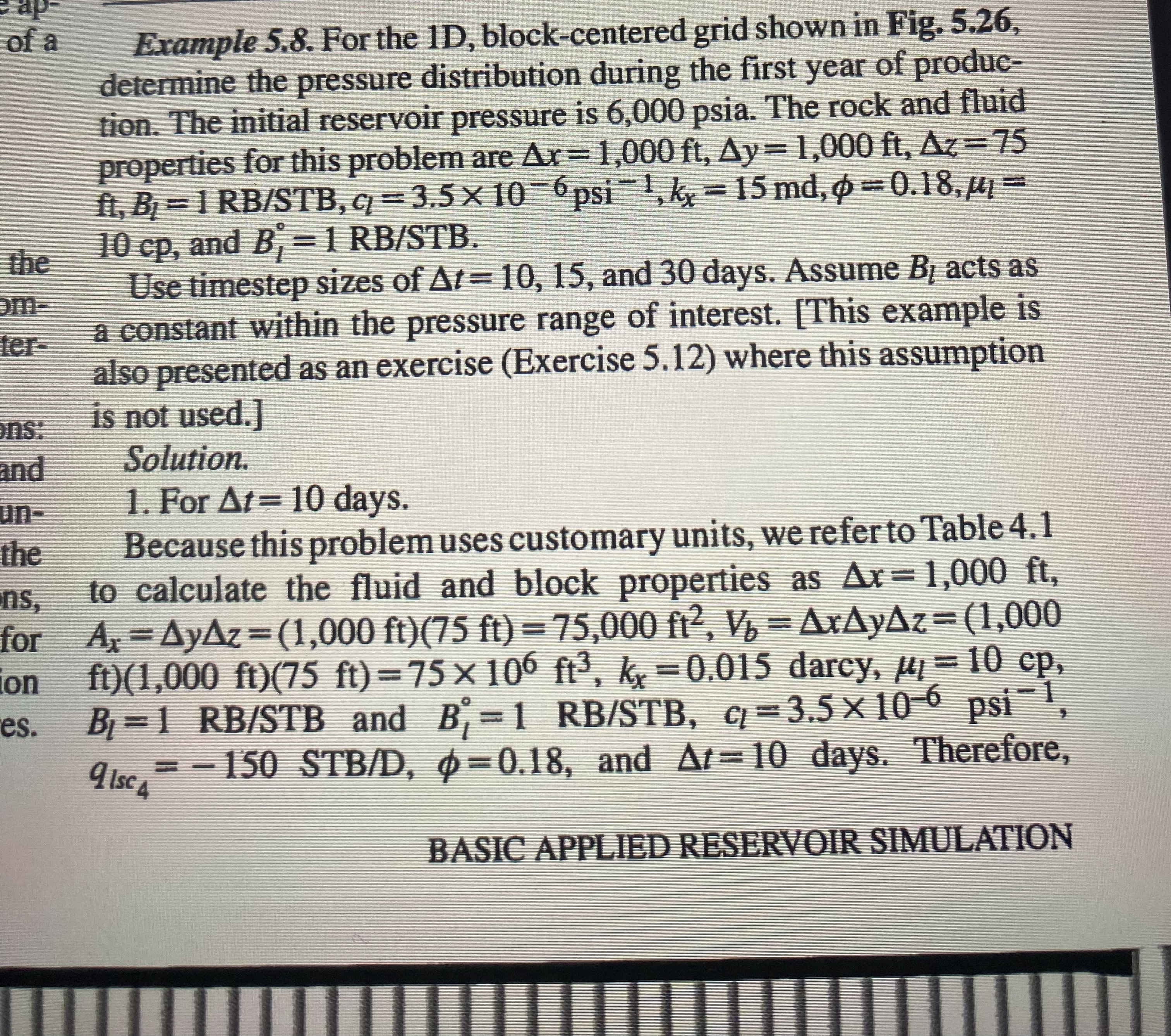 Redo example 5 . 8 with the same parameters