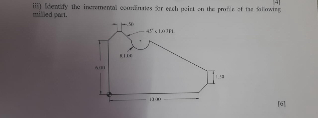 iii ) Identify the incremental coordinates for