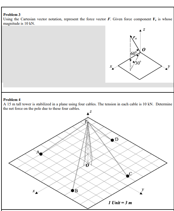 Problem 3 Using the Cartesian vector notation,