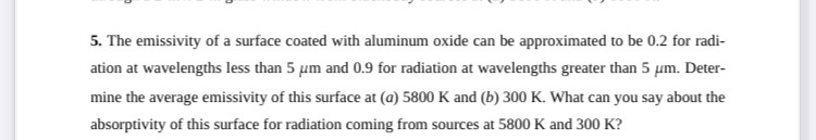The emissivity of a surface coated with aluminum