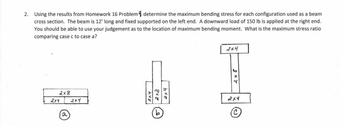 determine the maximum bending stress for each