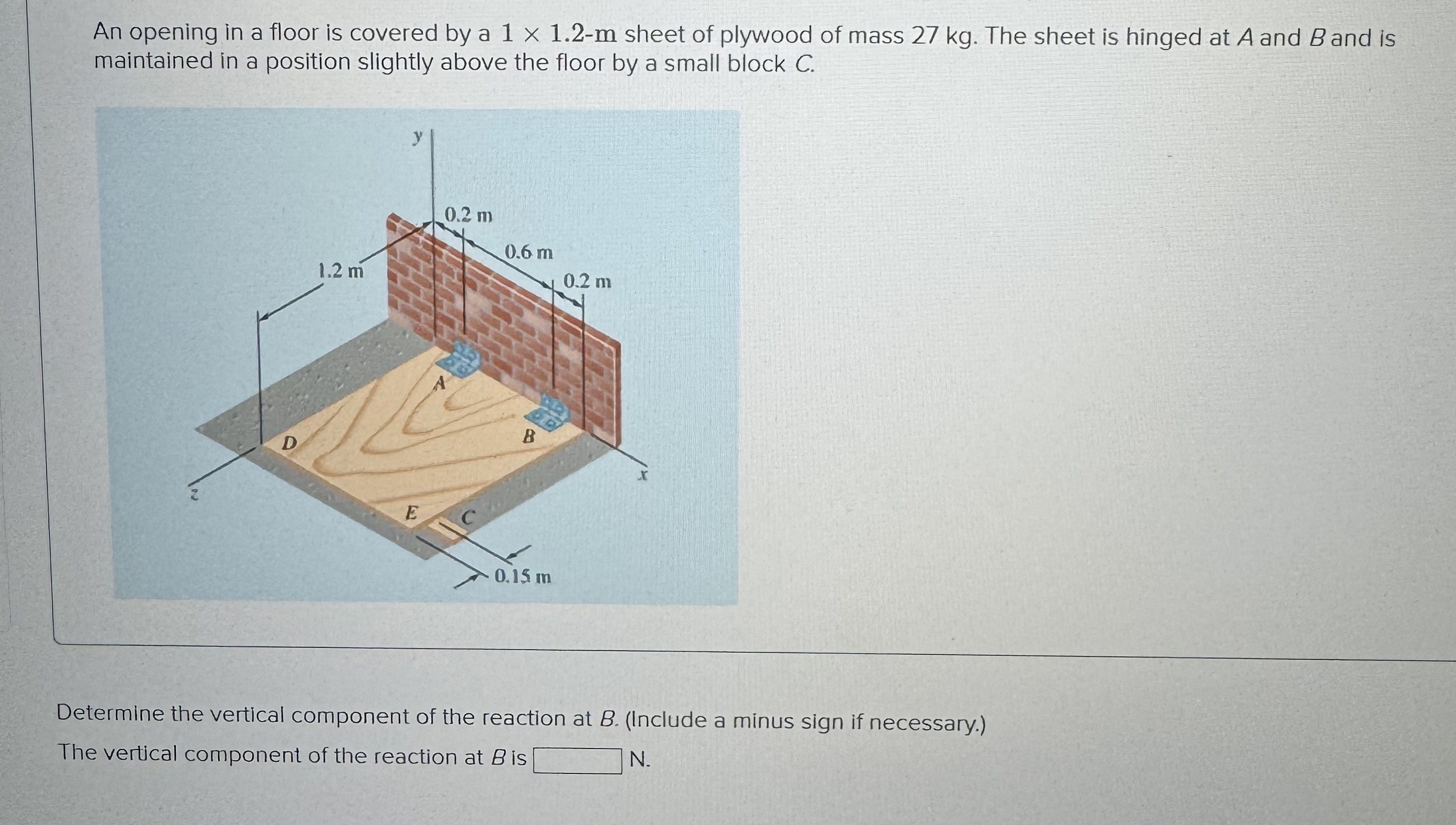 An opening in a floor is covered by a 1 1 . 2 - m