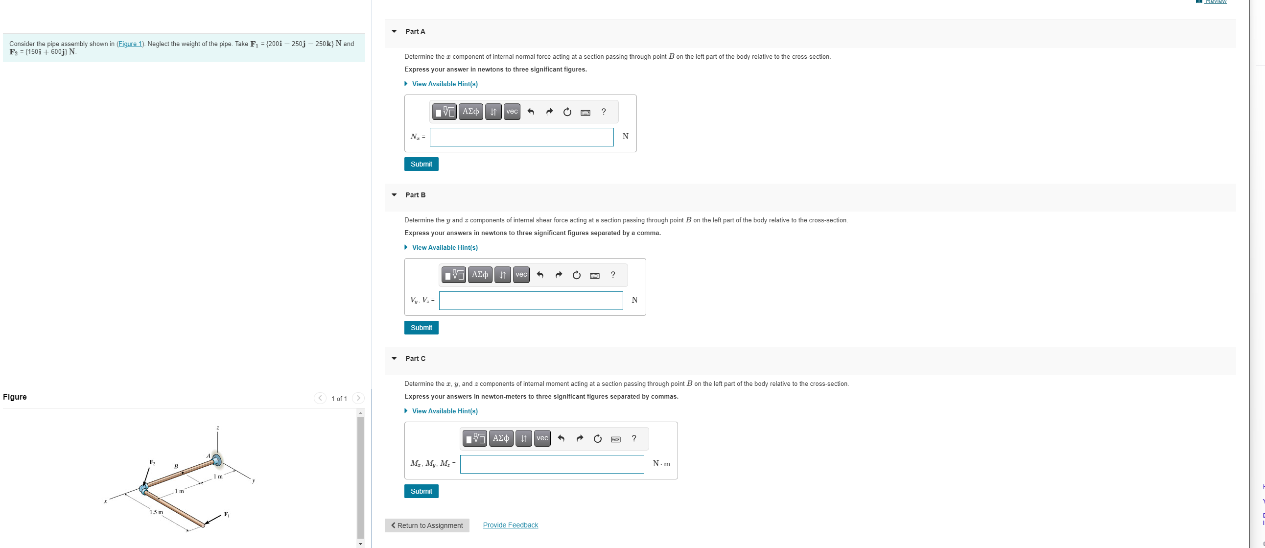 Consider the pipe assembly shown in ( Figure 1 )
