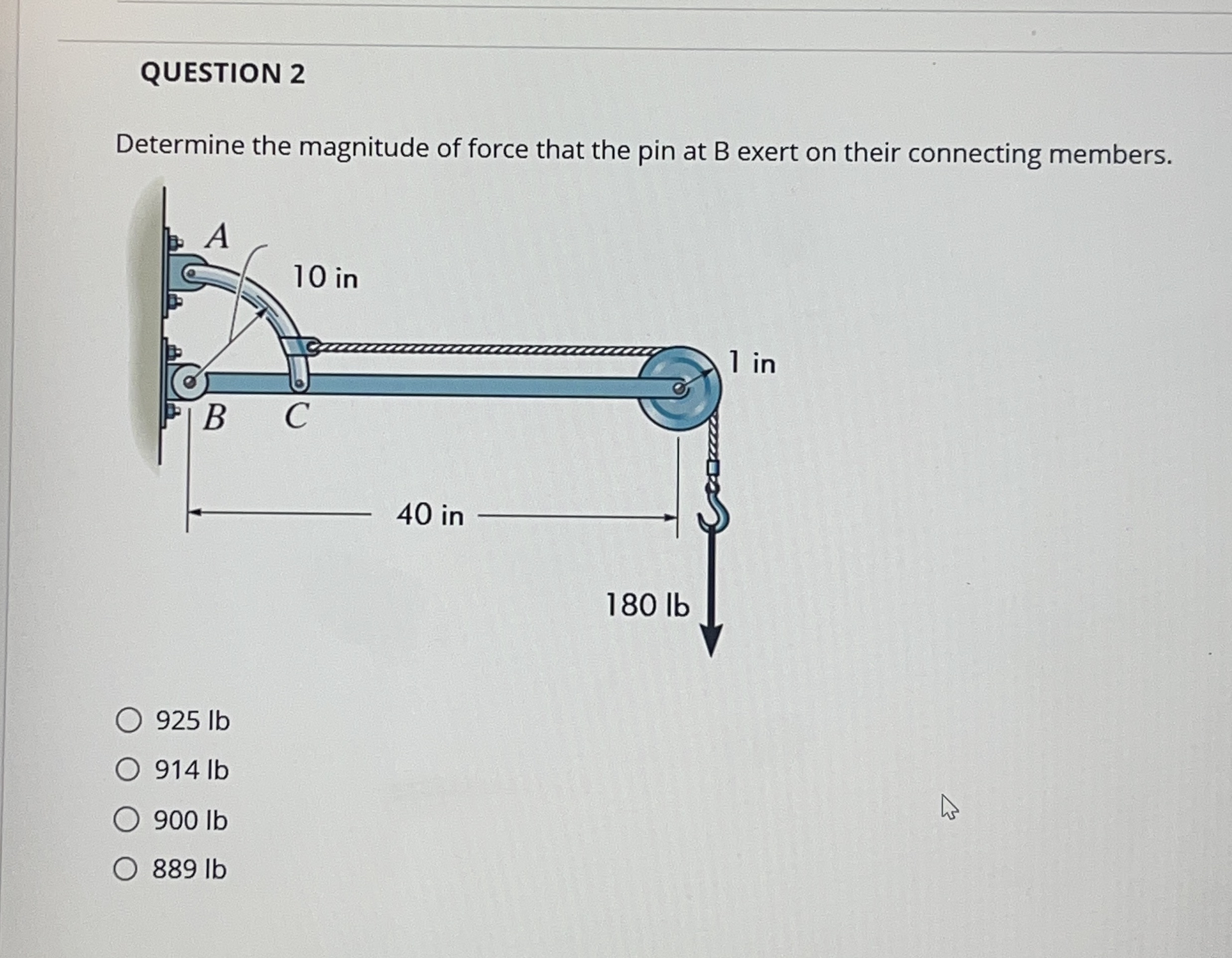 QUESTION 2 Determine the magnitude of force that