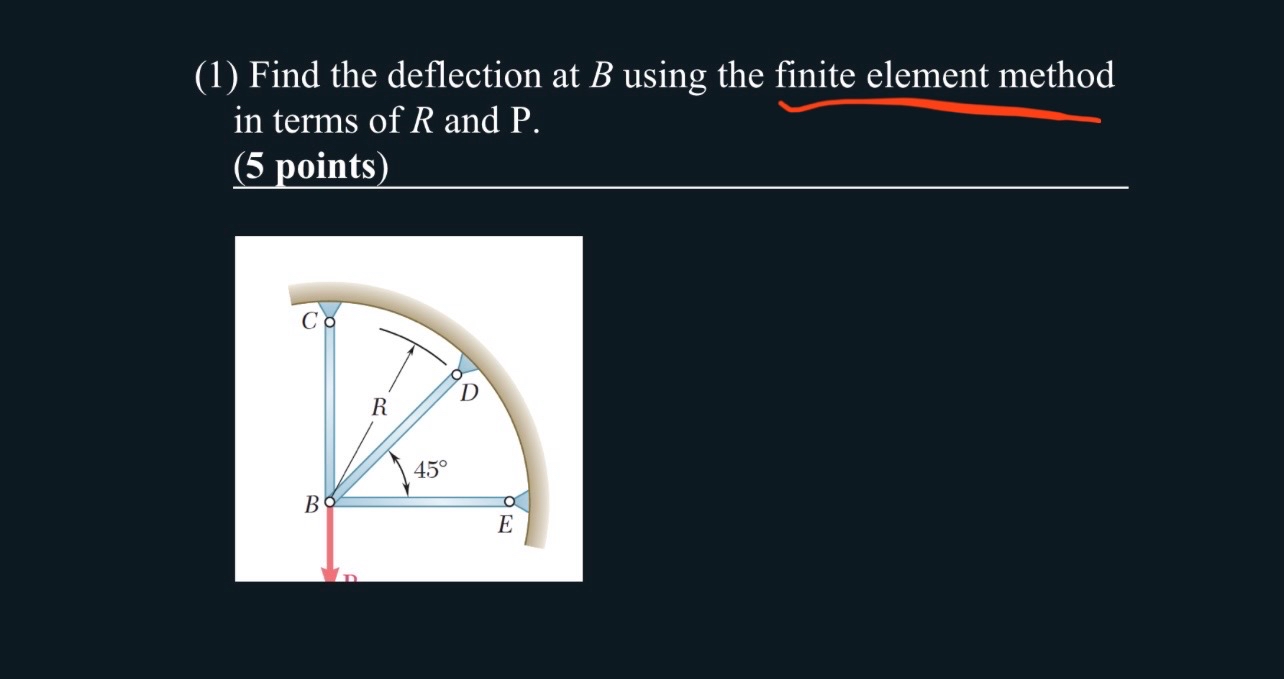 ( 1 ) Find the deflection at B using the finite