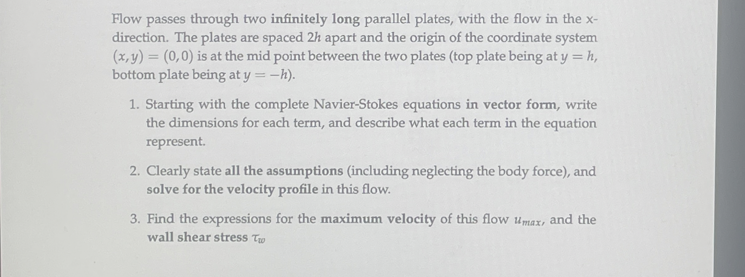 Flow passes through two infinitely long parallel