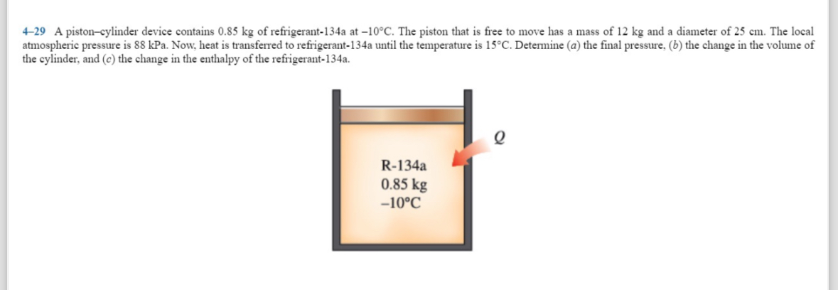 4 - 2 9 A piston - cylinder device contains 0 . 8
