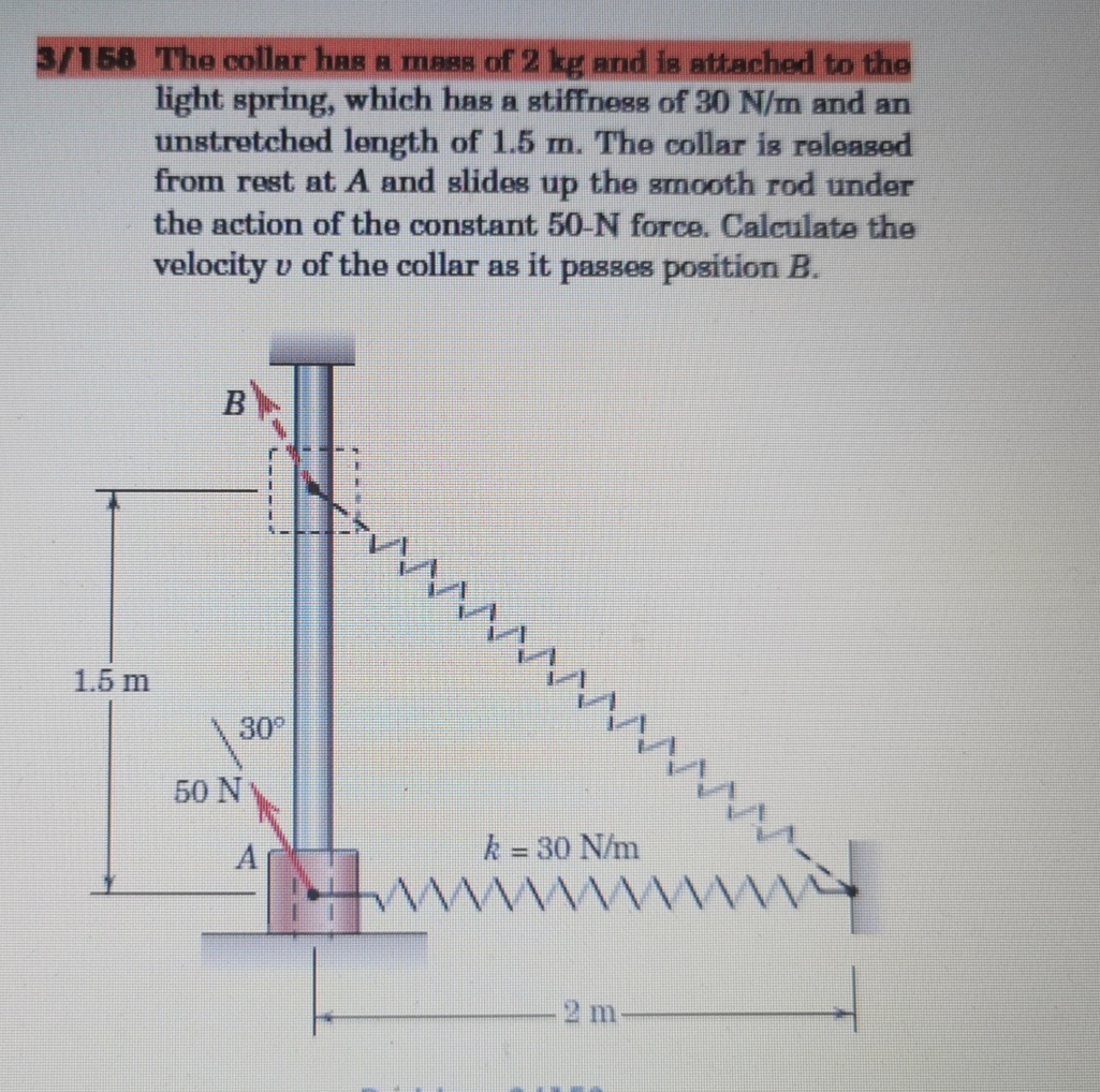 3 / 1 5 8 The collar has a mass of 2 kg and is