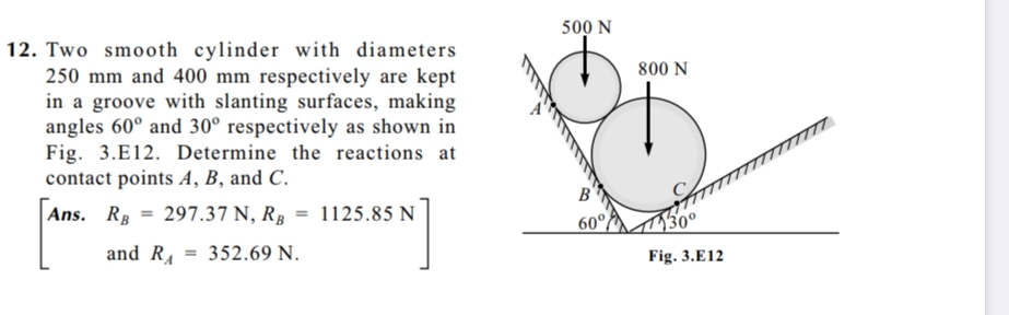 How to solve Two smooth cylinder with diameters 2