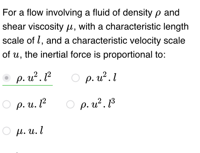 For a flow involving a fluid of density and shear