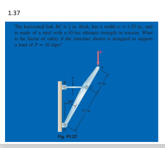 1 . 3 The horizontal link B C is 1 1 in . thick,