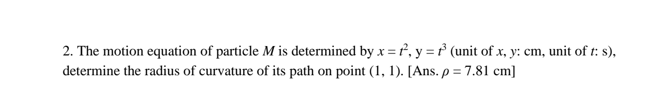 The motion equation of particle M is determined