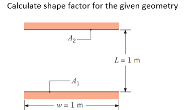 Calculate shape factor for the given geometry