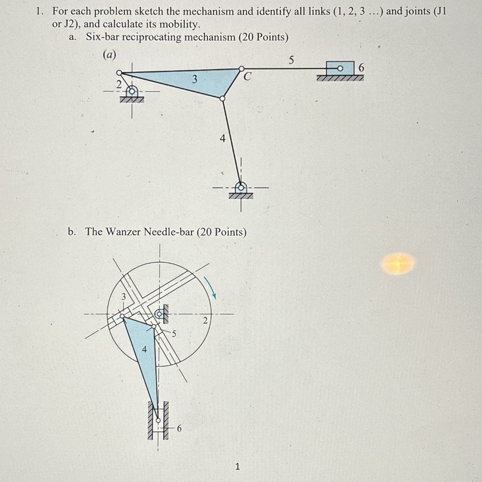 For each problem sketch the mechanism and