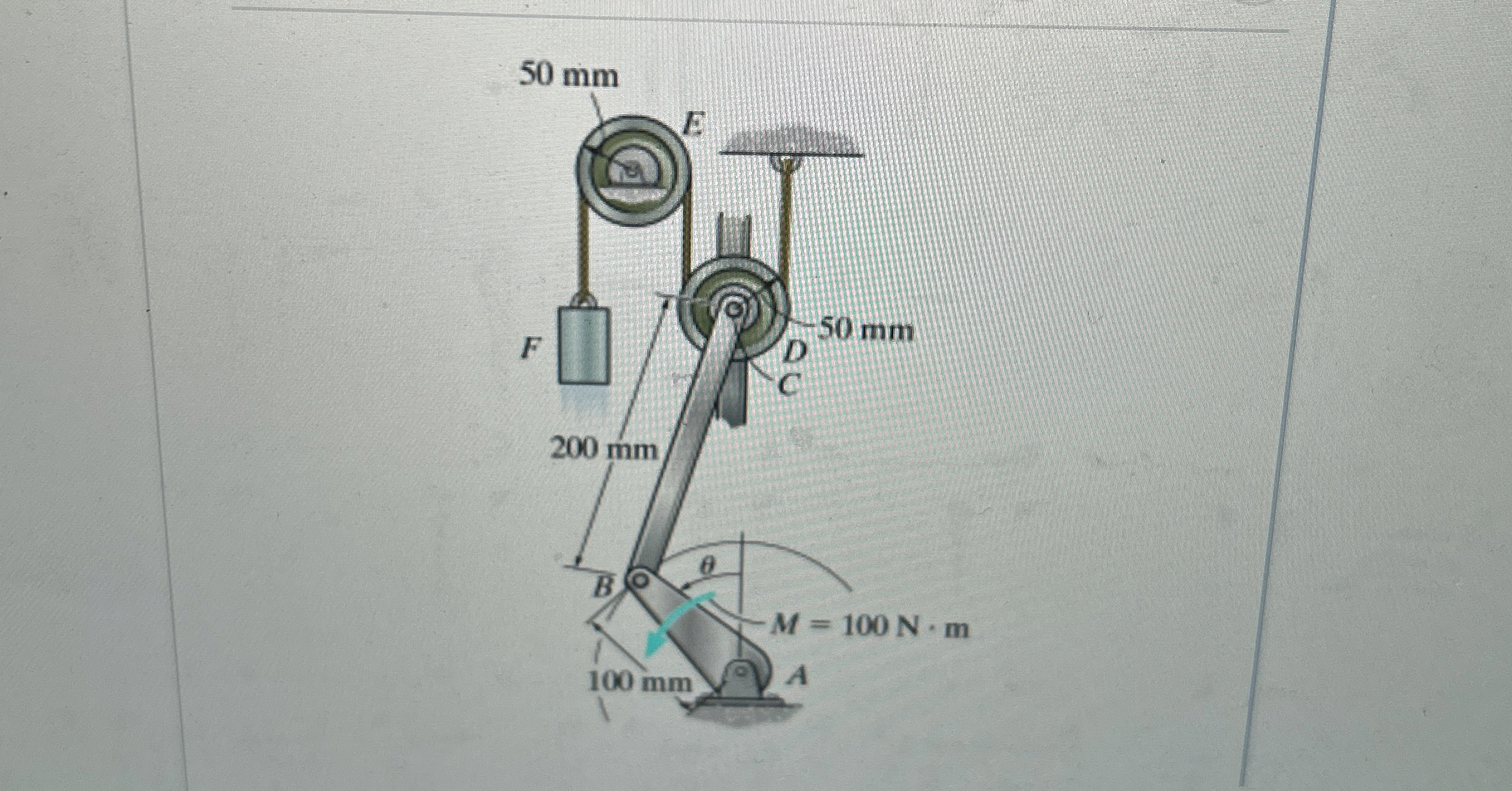 The system is released from rest at = 0 when a