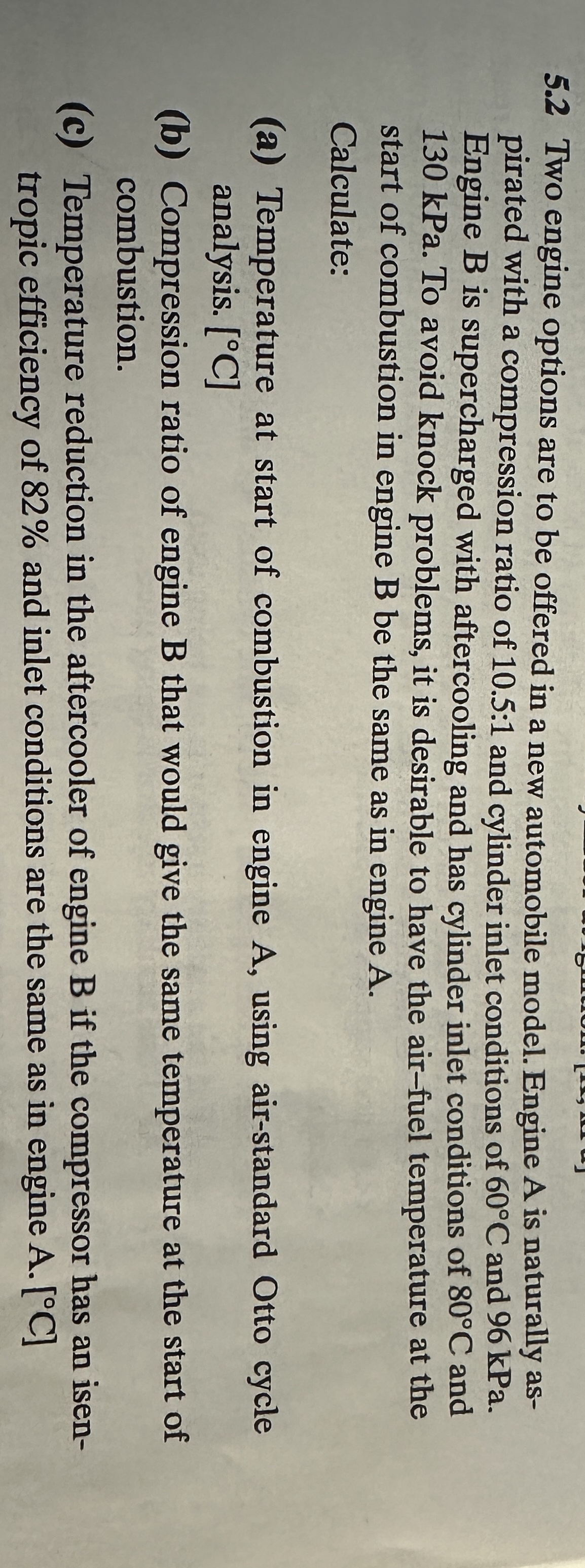 5 . 2 Two engine options are to be offered in a