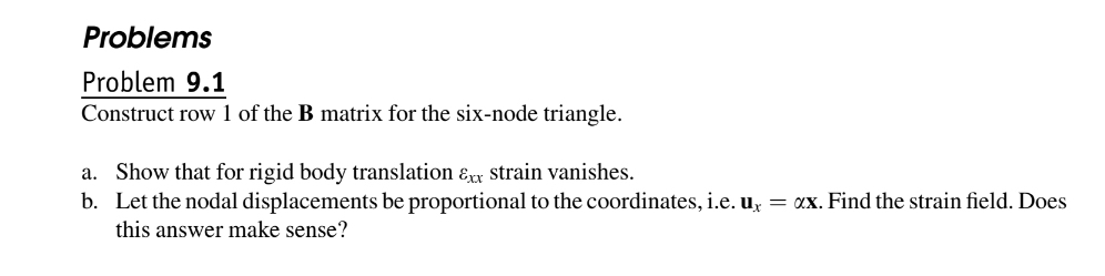 Problems Problem 9 . 1 Construct row 1 of the B