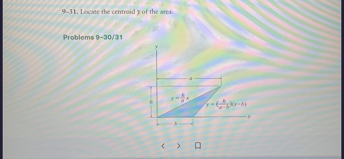 9 - 3 1 . Locate the centroid ? b a r ( y ) of