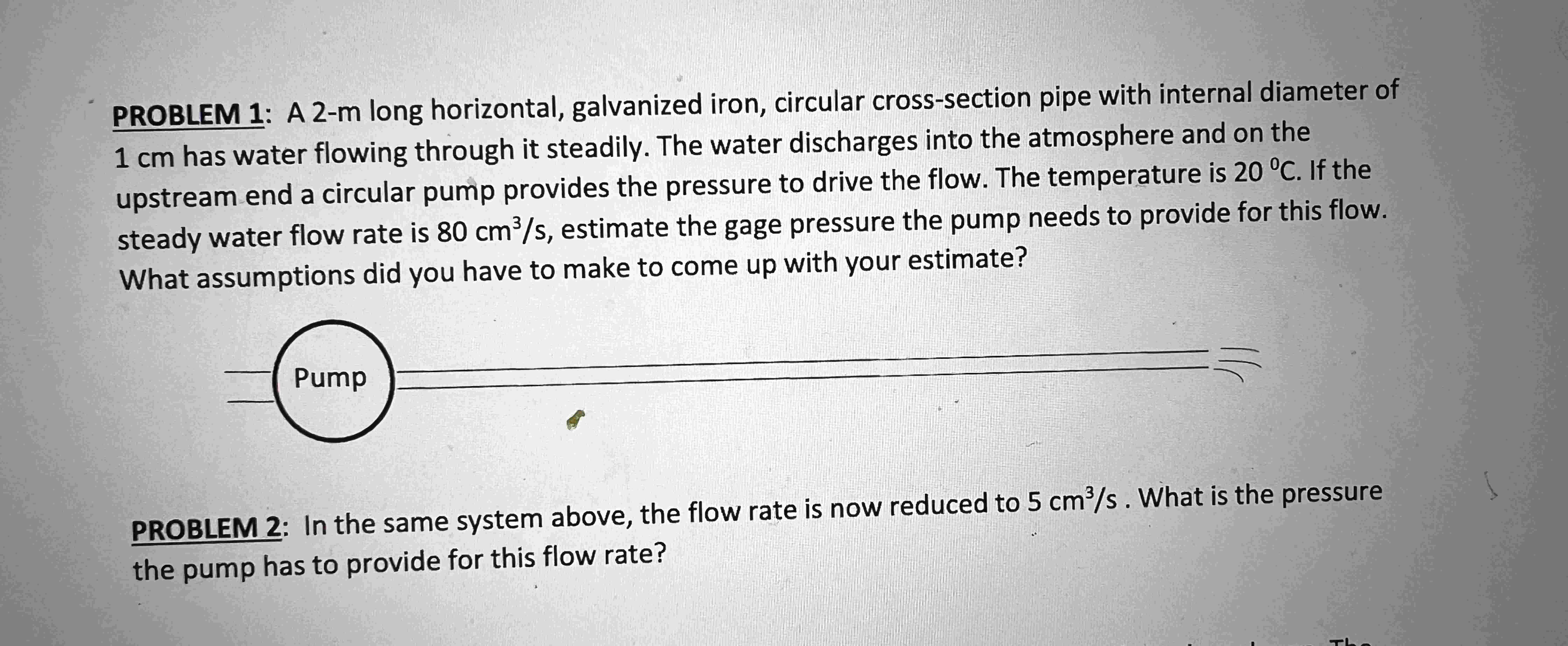 PROBLEM 1 : A 2 - m long horizontal, galvanized