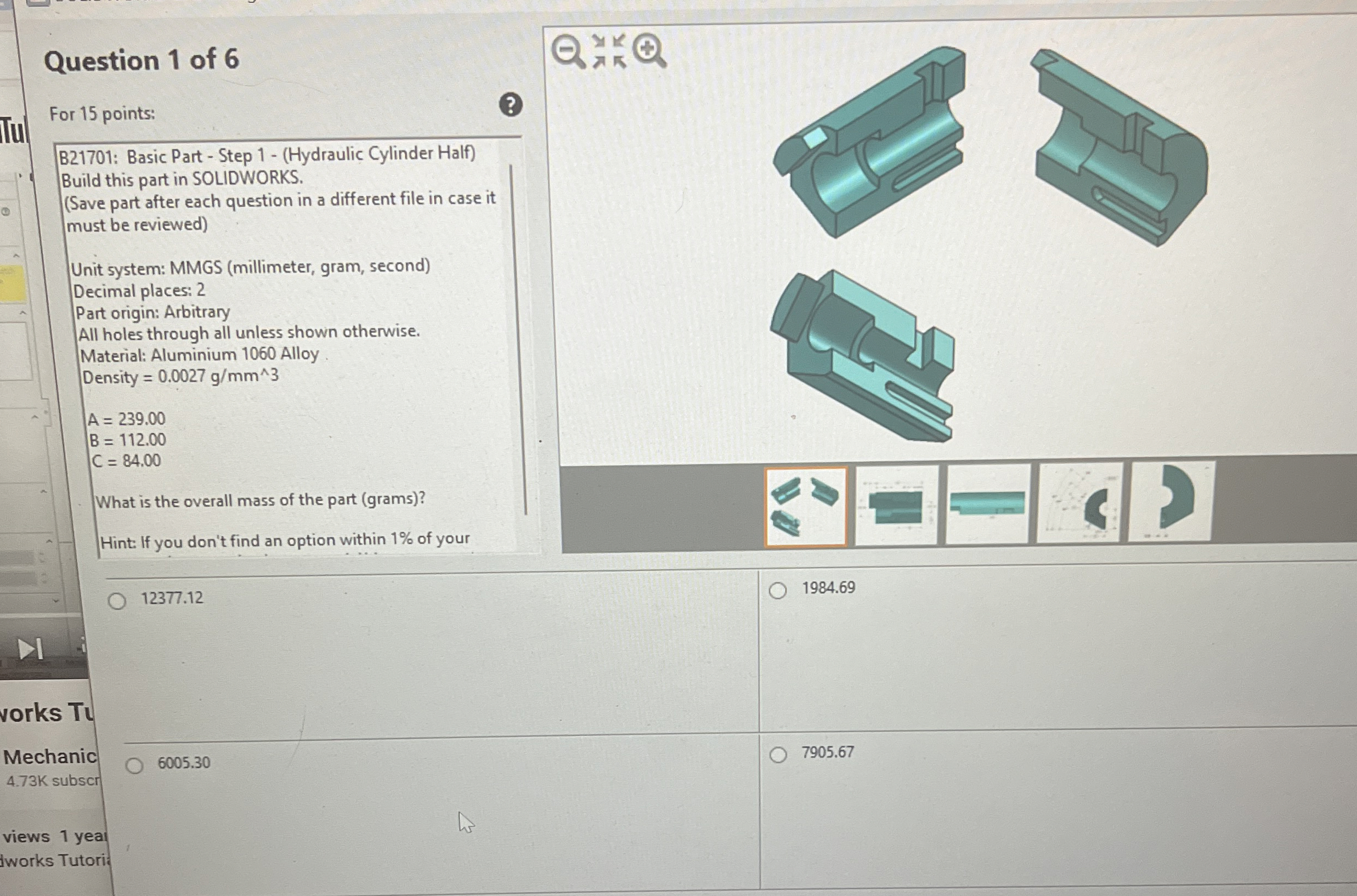 Question 1 of 6 For 1 5 points: B 2 1 7 0 1 :