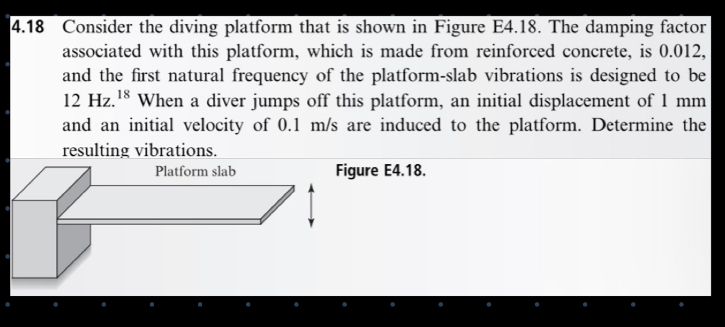 4 . 1 8 Consider the diving platform that is