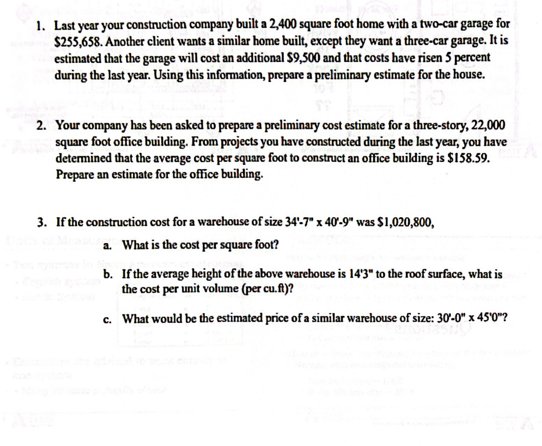 Last year your construction company built a 2 , 4