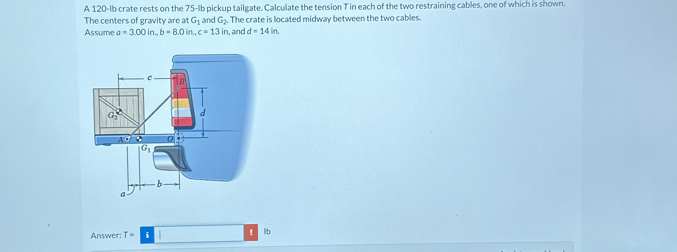 A 1 2 0 - lb crate rests on the 7 5 - Ib pickup