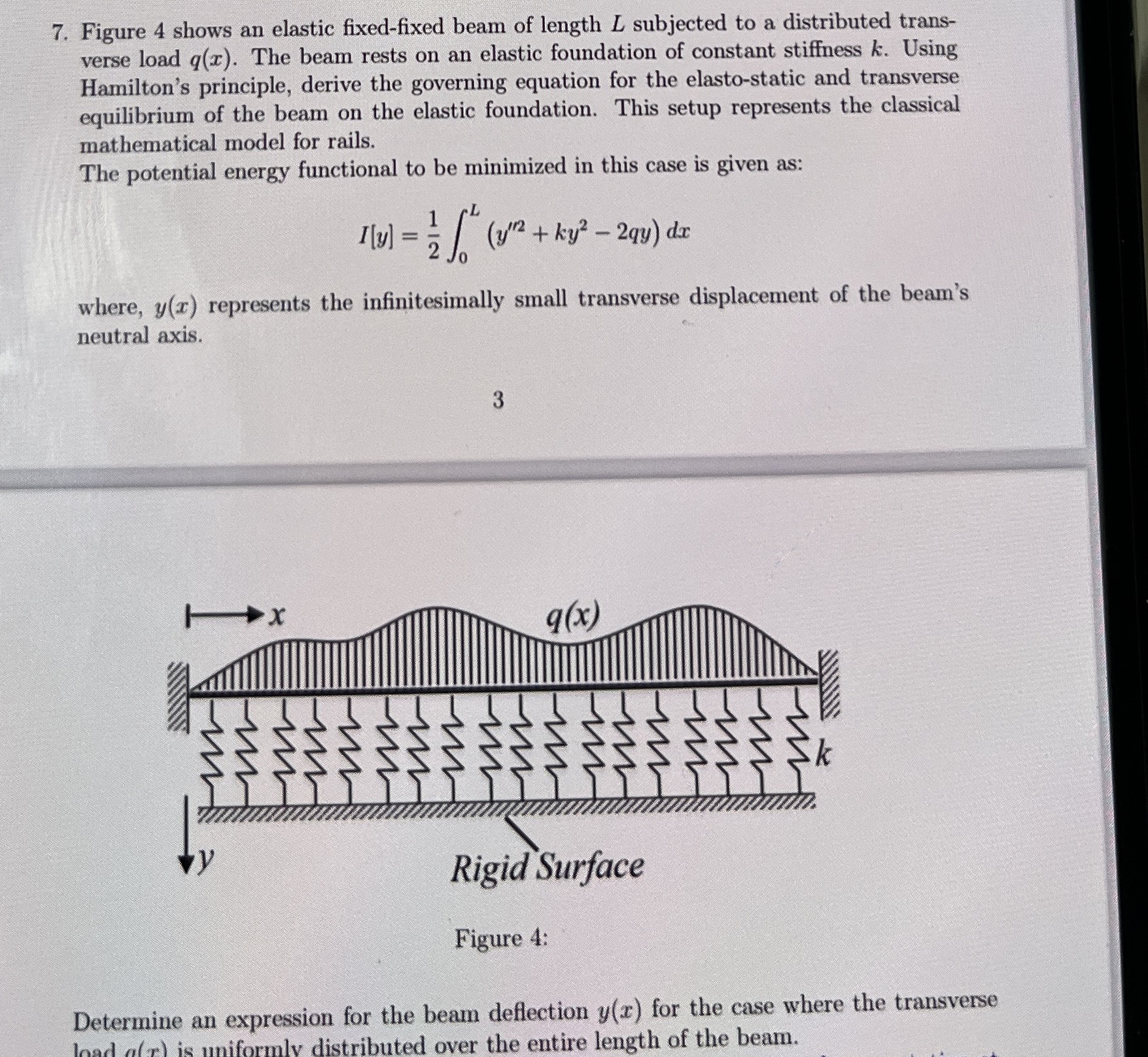 Figure 4 shows an elastic fixed - fixed beam of