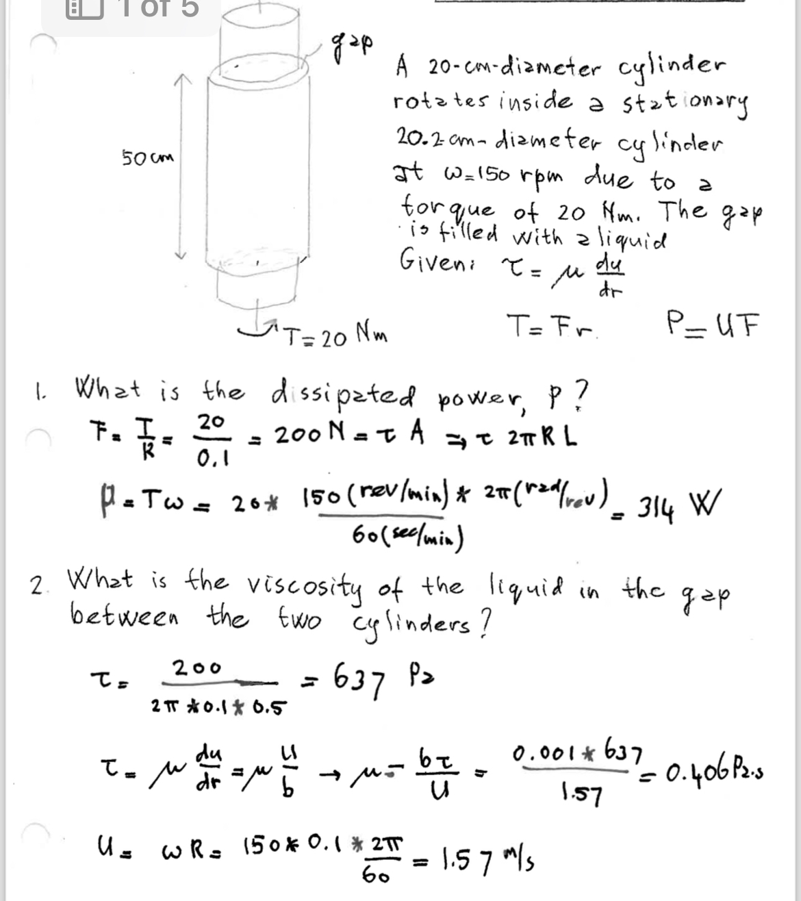 A 2 0 - cm - diameter cylinder rotates inside a