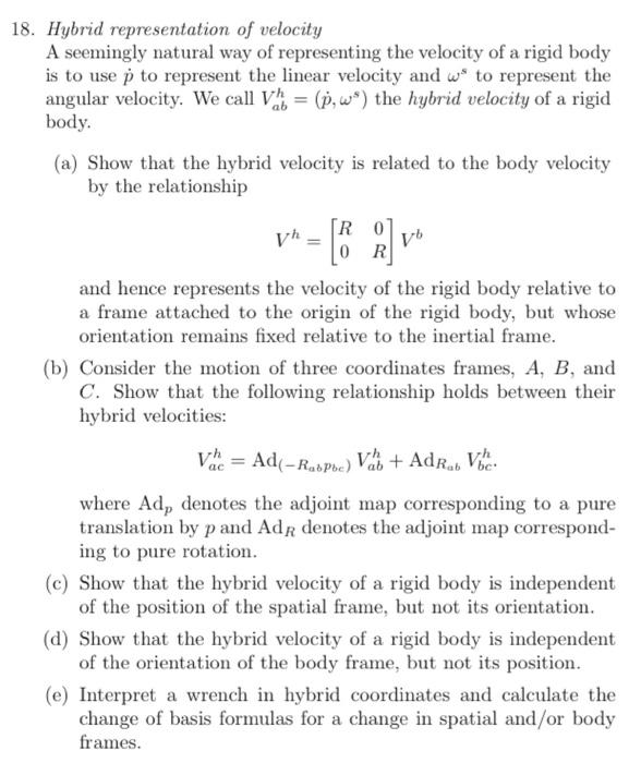Hybrid representation of velocity A seemingly